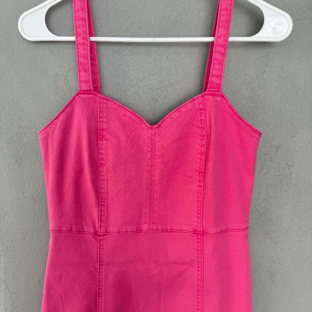 ASOS DESIGN denim mini dress with sweetheart neckline in pink *NEVER WORN*